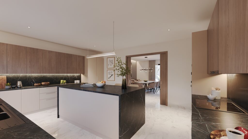 Executive Villa — vue extérieure au crépuscule