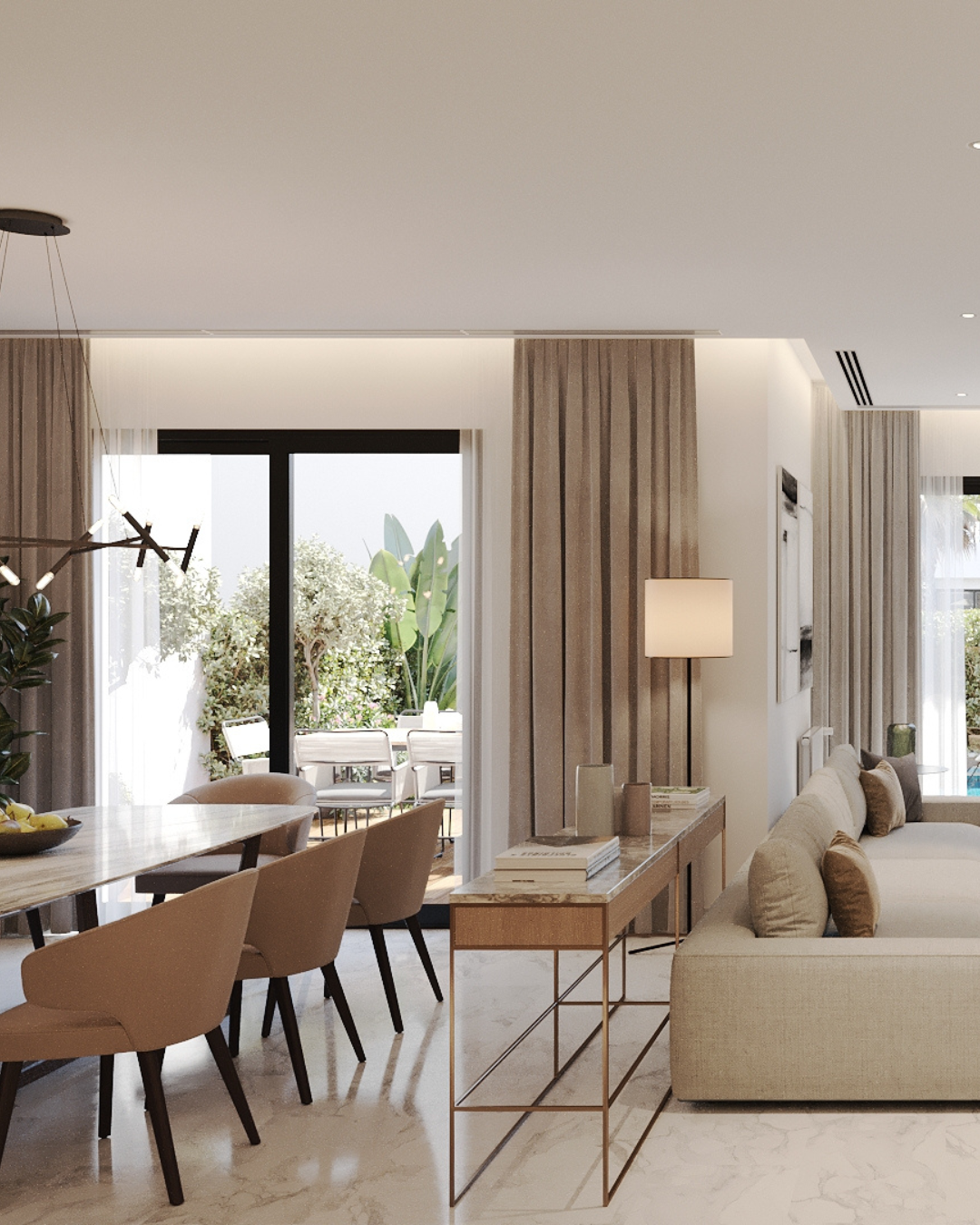Espace de vie Marsa City — séjour et salle à manger